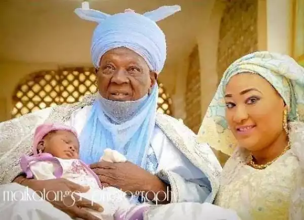 Photos: 85-Year-Old Emir Of Daura With And His Beautiful Young Wife At The Naming Ceremony Of Their Baby